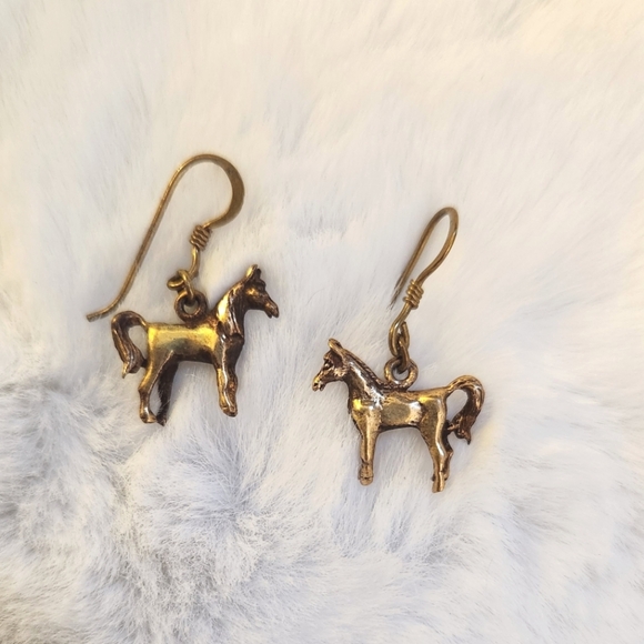 Vintage Horse Earrings - Picture 2 of 2